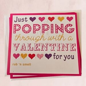 POPPING through with a VALENTINE for you" and includes braille Card. Set Of 3 Ca